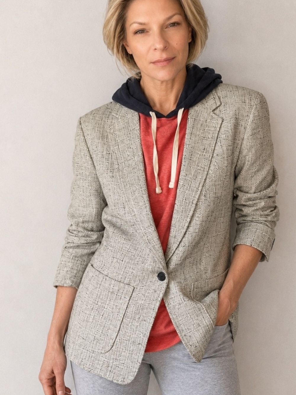 Women’s Vtg 1980s Chris Longline Tweed Blazer – Oversized Boyfriend